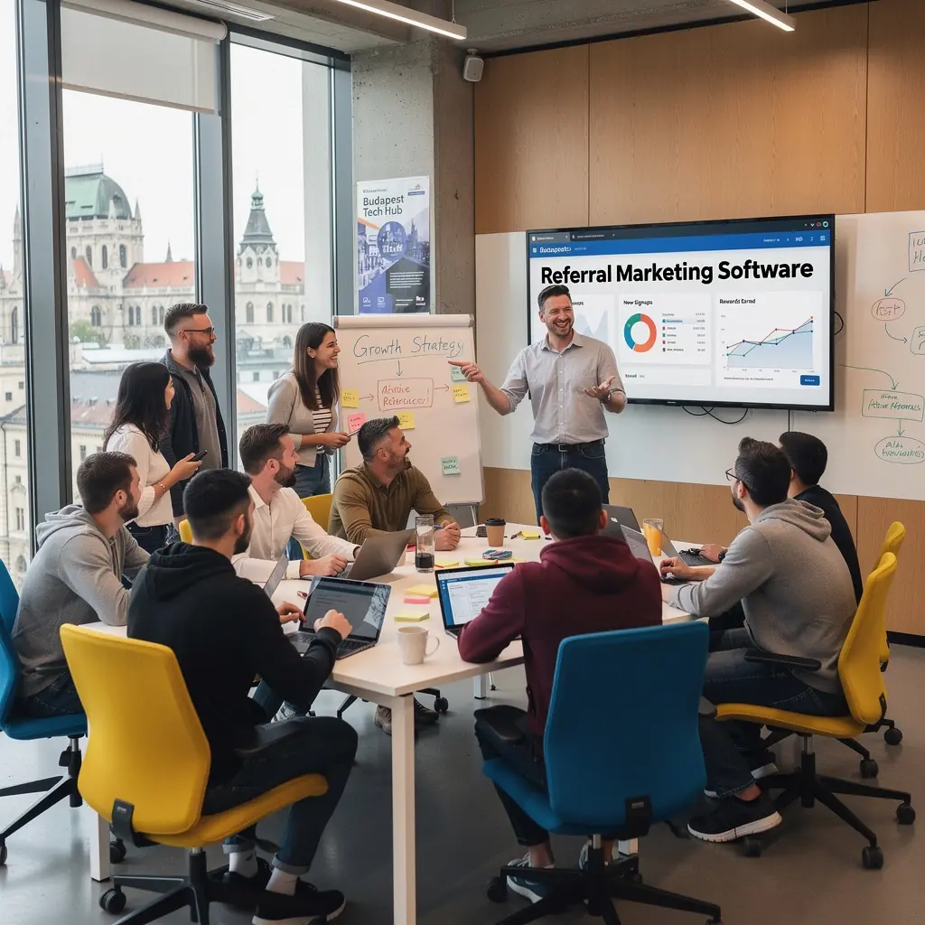 Boldog ajánlók, akik jutalmakat kapnak az elvégzett munkájukért.