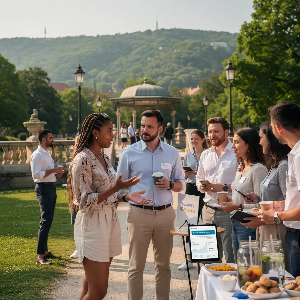 Boldog ajánlók, akik jutalmakat kapnak az elvégzett munkájukért.