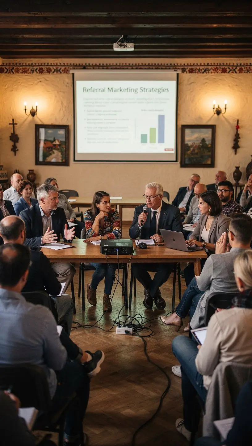 Ajándékutalványokat népszerűsítő grafika, amely a jutalékos marketinget ábrázolja.